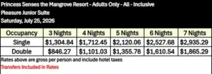 Pleasure Junior Suite Rates