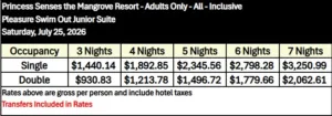 Pleasure Swim Out Rates